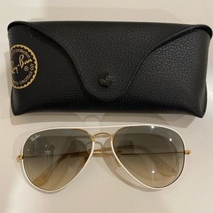 White Aviator Ray Bans